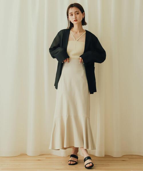 SENSE OF PLACE by URBAN RESEARCH（センスオブプレイスバイアーバンリサーチ）の「ストレッチハイウエストマーメイドスカート（スカート・レディース・ブラック/ライトベージュ/モカ/ミント/ライトブルー・X-SMALL/LARGE/SMALL/TALL/MEDIUM）」の18枚目の写真