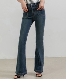 INSCRIRE ダメージブーツカットデニム 美品 ブーツカットデニムパンツ | PROPORTION BODY DRESSING