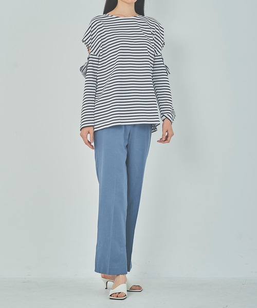 OUTERSUNSET（アウターサンセット）の「open shoulder tops（Tシャツ/カットソー・レディース・ホワイト/ブラック・FREE）」の16枚目の写真