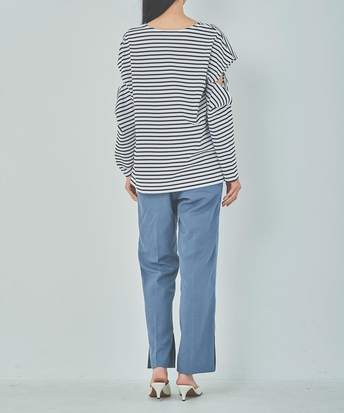 OUTERSUNSET（アウターサンセット）の「open shoulder tops（Tシャツ/カットソー・レディース・ホワイト/ブラック・FREE）」の10枚目の写真