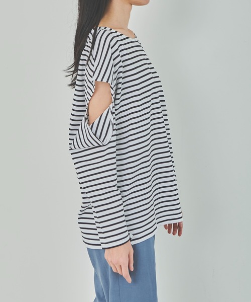 OUTERSUNSET（アウターサンセット）の「open shoulder tops（Tシャツ/カットソー・レディース・ホワイト/ブラック・FREE）」の19枚目の写真