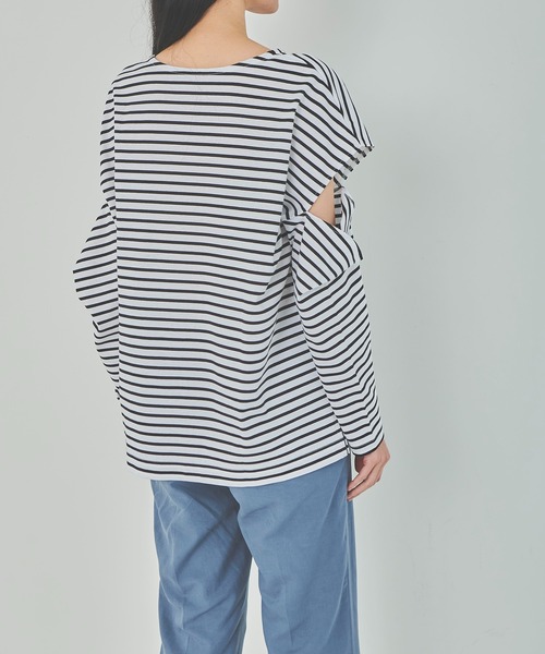 OUTERSUNSET（アウターサンセット）の「open shoulder tops（Tシャツ/カットソー・レディース・ホワイト/ブラック・FREE）」の8枚目の写真