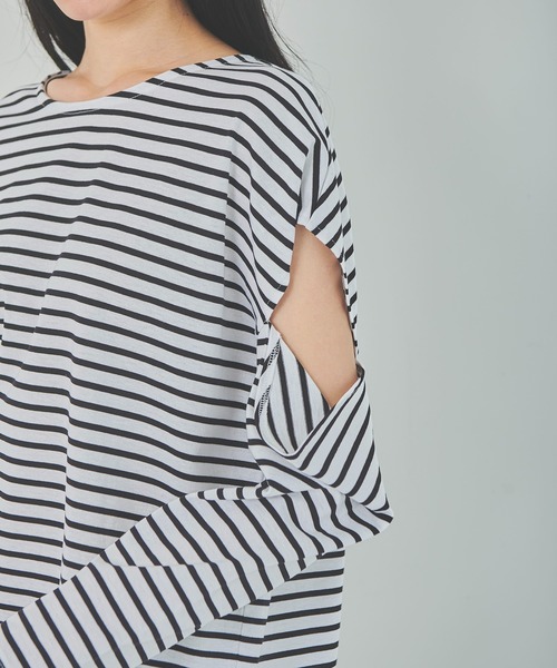 OUTERSUNSET（アウターサンセット）の「open shoulder tops（Tシャツ/カットソー・レディース・ホワイト/ブラック・FREE）」の21枚目の写真