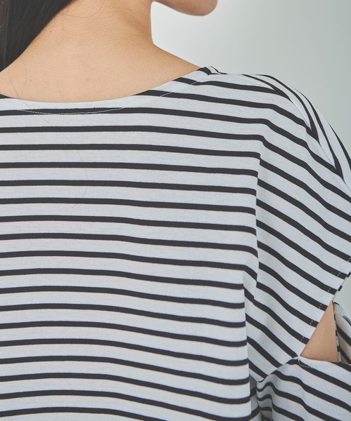 OUTERSUNSET（アウターサンセット）の「open shoulder tops（Tシャツ/カットソー・レディース・ホワイト/ブラック・FREE）」の17枚目の写真