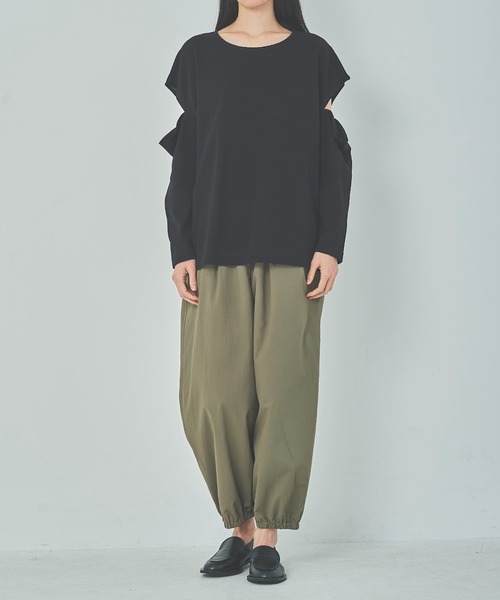 OUTERSUNSET（アウターサンセット）の「open shoulder tops（Tシャツ/カットソー・レディース・ホワイト/ブラック・FREE）」の11枚目の写真