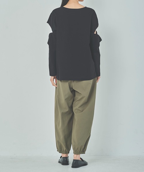 OUTERSUNSET（アウターサンセット）の「open shoulder tops（Tシャツ/カットソー・レディース・ホワイト/ブラック・FREE）」の20枚目の写真