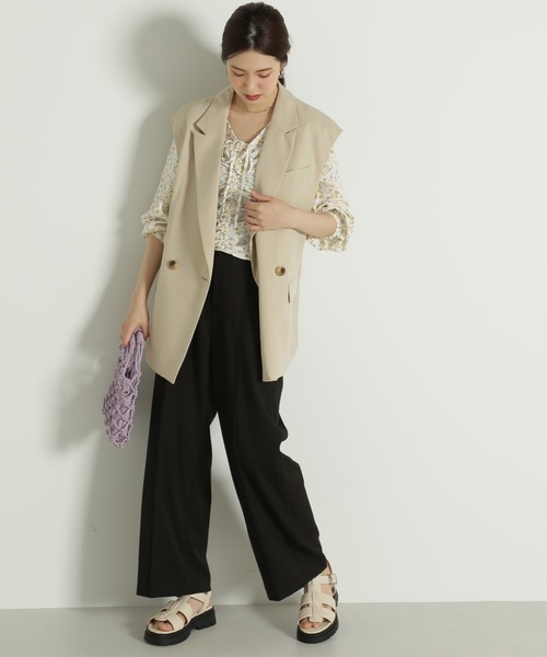 FREE'S MART（フリーズマート）の「センターピンタックワイドパンツ（その他パンツ・レディース・イエロー/ブラック/ナチュラル・マルチサイズ）」の8枚目の写真