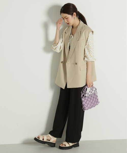 FREE'S MART（フリーズマート）の「センターピンタックワイドパンツ（その他パンツ・レディース・イエロー/ブラック/ナチュラル・マルチサイズ）」の9枚目の写真