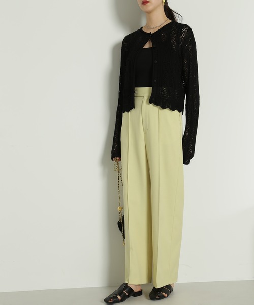 FREE'S MART（フリーズマート）の「センターピンタックワイドパンツ（その他パンツ・レディース・イエロー/ブラック/ナチュラル・マルチサイズ）」の5枚目の写真