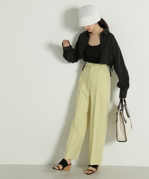 FREE'S MART（フリーズマート）の「センターピンタックワイドパンツ（その他パンツ・レディース・イエロー/ブラック/ナチュラル・マルチサイズ）」の6枚目の写真