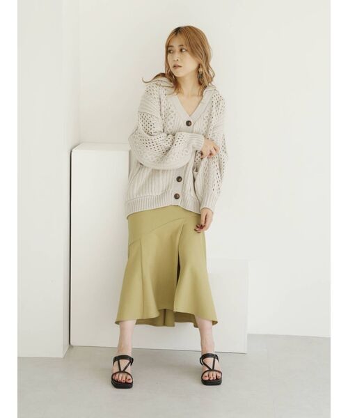 MURUA（ムルーア）の「アシメスリットマーメイドスカート（スカート・レディース・カーキ/ベージュ/ブラック・1/2）」の6枚目の写真