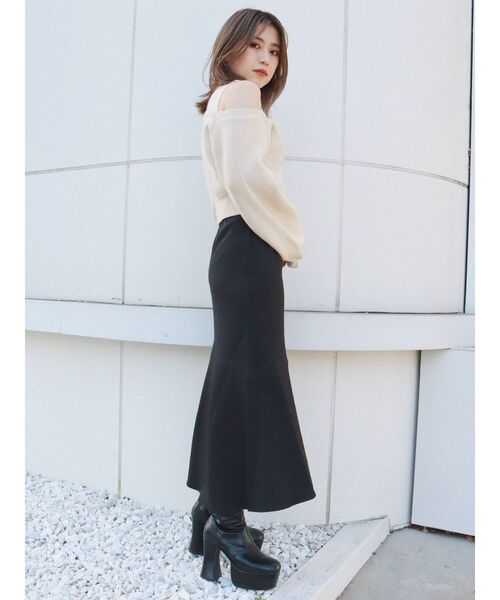 MURUA（ムルーア）の「アシメスリットマーメイドスカート（スカート・レディース・カーキ/ベージュ/ブラック・1/2）」の10枚目の写真