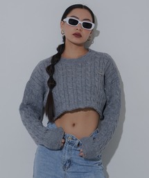 FIG&VIPER | ダメージクロップドケーブルニット(ニット/セーター)