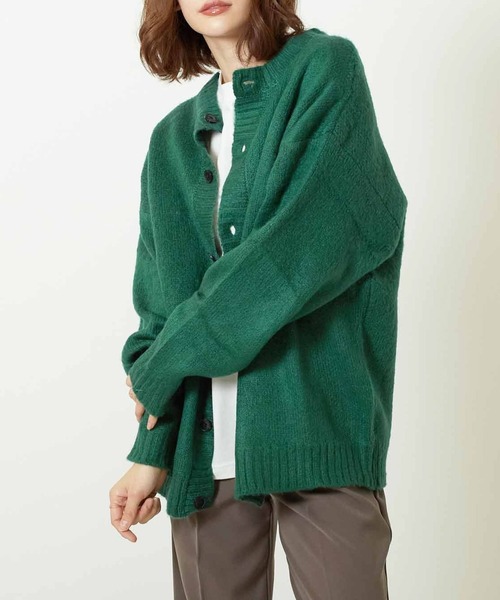 Bling Leads(ブリングリーズ)の「《Bling leads》2wayクルーネックモヘアタッチカーディガン(カーディガン/ボレロ・レディース・ブラック/マスタード/グリーン/ライトグレー・L/M/XL)」の3枚目の写真