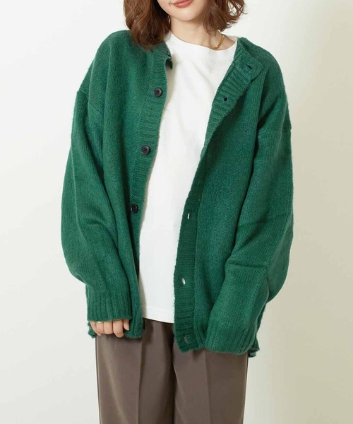 Bling Leads(ブリングリーズ)の「《Bling leads》2wayクルーネックモヘアタッチカーディガン(カーディガン/ボレロ・レディース・ブラック/マスタード/グリーン/ライトグレー・L/M/XL)」の16枚目の写真