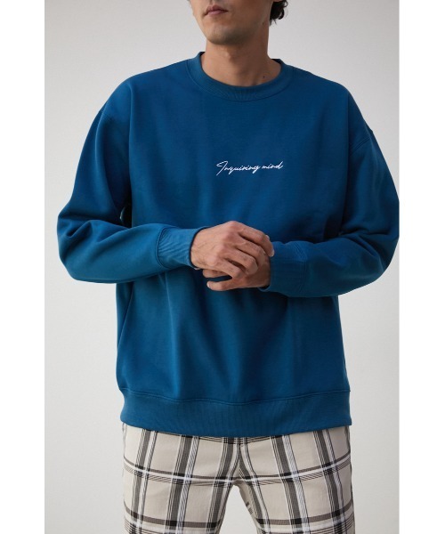 AZUL by moussy(アズールバイマウジー)の「ONE POINT EMBROIDERY TOPS/ワンポイントエンブロイダリートップス(スウェット・メンズ・ベージュ/ブラック/ホワイト/ネイビー・LARGE/MEDIUM)」の1枚目の写真