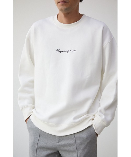 AZUL by moussy(アズールバイマウジー)の「ONE POINT EMBROIDERY TOPS/ワンポイントエンブロイダリートップス(スウェット・メンズ・ベージュ/ブラック/ホワイト/ネイビー・LARGE/MEDIUM)」の2枚目の写真