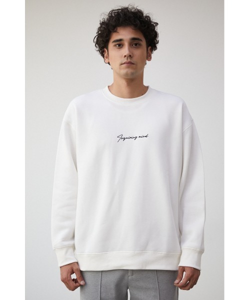 AZUL by moussy(アズールバイマウジー)の「ONE POINT EMBROIDERY TOPS/ワンポイントエンブロイダリートップス(スウェット・メンズ・ベージュ/ブラック/ホワイト/ネイビー・LARGE/MEDIUM)」の8枚目の写真