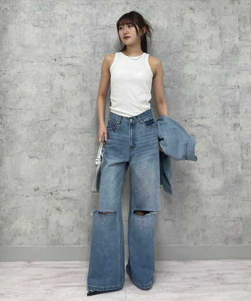 EPIMI E'PIMMY(エピミエピミー)の「カップ付きアメスリタンク(タンクトップ・レディース・ホワイト/オートミール/オフホワイト/ブラック系その他/ブラック/ピンクベージュ・MEDIUM)」の8枚目の写真