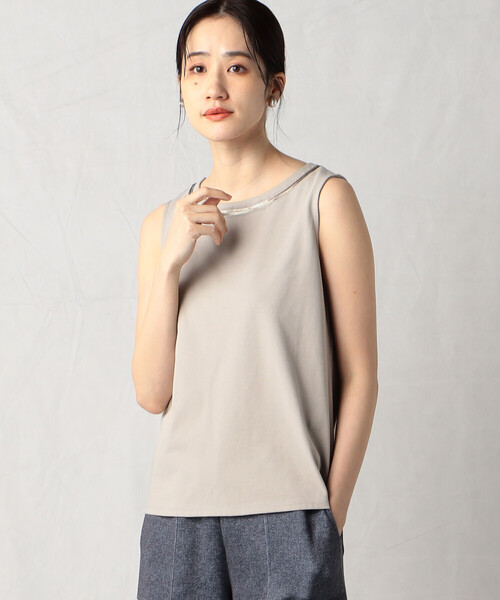 Comme　Ca　Mature（コムサマチュア）の「スパンコール付きタンクトップ（タンクトップ・レディース・ホワイト/グレイッシュベージュ/ブラック・MEDIUM/LARGE）」の3枚目の写真
