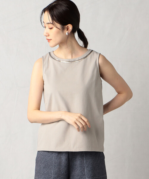 Comme　Ca　Mature（コムサマチュア）の「スパンコール付きタンクトップ（タンクトップ・レディース・ホワイト/グレイッシュベージュ/ブラック・MEDIUM/LARGE）」の9枚目の写真