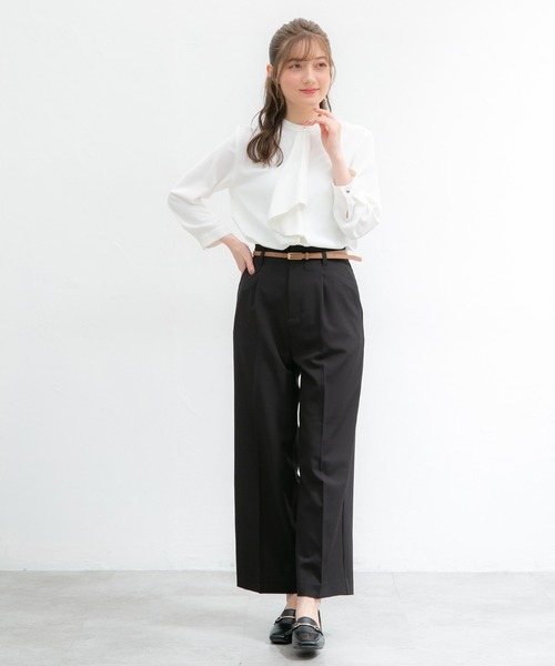 Honeys（ハニーズ）の「ボウタイブラウス（シャツ/ブラウス・レディース・ネイビー/ミント/ホワイト/ライトグレー/サックスブルー・S/M/L/LL）」の17枚目の写真