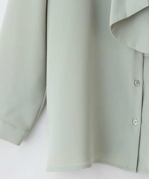 Honeys（ハニーズ）の「ボウタイブラウス（シャツ/ブラウス・レディース・ネイビー/ミント/ホワイト/ライトグレー/サックスブルー・S/M/L/LL）」の13枚目の写真