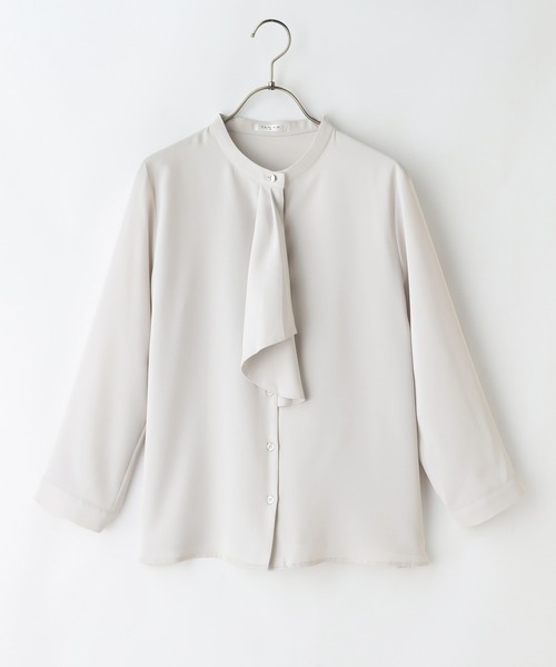 Honeys（ハニーズ）の「ボウタイブラウス（シャツ/ブラウス・レディース・ネイビー/ミント/ホワイト/ライトグレー/サックスブルー・S/M/L/LL）」の20枚目の写真