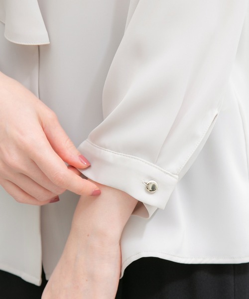 Honeys（ハニーズ）の「ボウタイブラウス（シャツ/ブラウス・レディース・ネイビー/ミント/ホワイト/ライトグレー/サックスブルー・S/M/L/LL）」の21枚目の写真