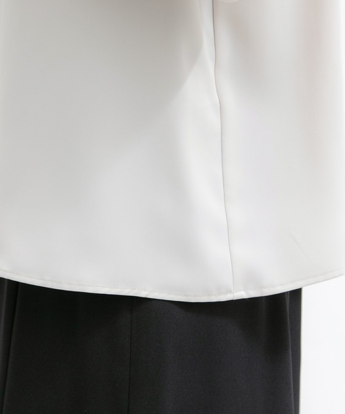 Honeys（ハニーズ）の「ボウタイブラウス（シャツ/ブラウス・レディース・ネイビー/ミント/ホワイト/ライトグレー/サックスブルー・S/M/L/LL）」の6枚目の写真