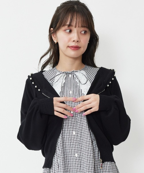 WILLSELECTION(ウィルセレクション)の「パール付きパーカー(パーカー・レディース・ブラック/オフホワイト/ピンク/ミント・MEDIUM)」の3枚目の写真
