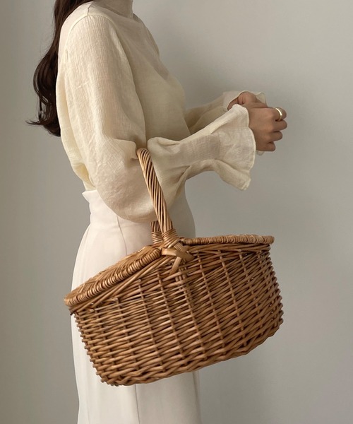 Louere（ルエレ）の「フレアスリーブハイネックシアートップス（Tシャツ/カットソー・レディース・クリーム/ブラック/ホワイト/ライトブラウン/グレー・SMALL/MEDIUM/LARGE/X-LARGE）」の17枚目の写真