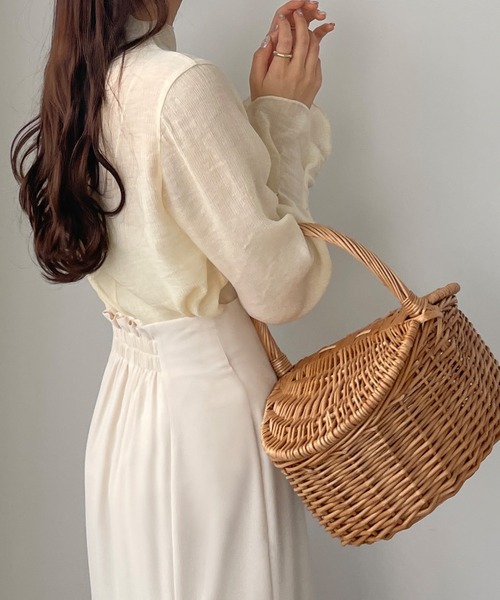 Louere（ルエレ）の「フレアスリーブハイネックシアートップス（Tシャツ/カットソー・レディース・クリーム/ブラック/ホワイト/ライトブラウン/グレー・SMALL/MEDIUM/LARGE/X-LARGE）」の14枚目の写真