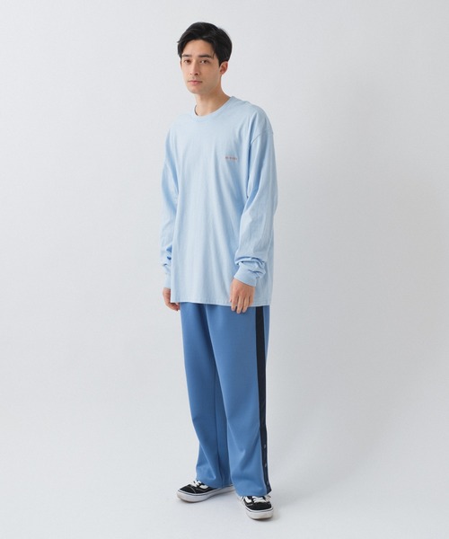 WHIMSIC(ウィムジック)の「【UNISEX】エンブロイダリーロゴロングスリーブTEE(Tシャツ/カットソー・メンズ・ブルー/ライトグレー/グリーン/パープル/ライトピンク/ホワイト・FREE)」の11枚目の写真