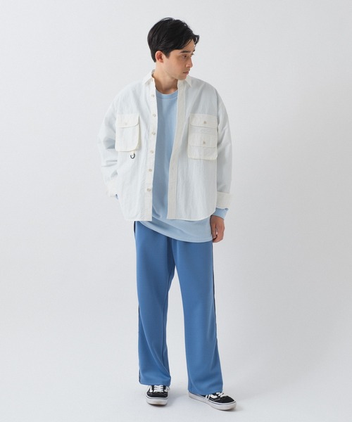 WHIMSIC(ウィムジック)の「【UNISEX】エンブロイダリーロゴロングスリーブTEE(Tシャツ/カットソー・メンズ・ブルー/ライトグレー/グリーン/パープル/ライトピンク/ホワイト・FREE)」の14枚目の写真