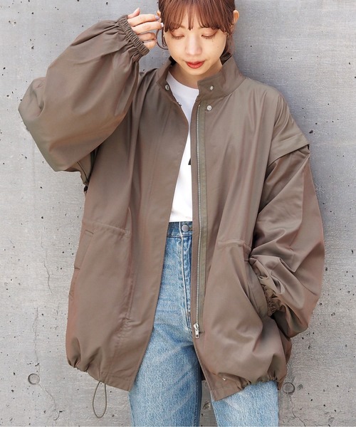 tiptop(ティップトップ)の「【2024SS新色登場】ナイロン袖取り外しブルゾン(ブルゾン・レディース・ブラック/カーキ/オフホワイト/カーキ系/グレー系その他・FREE)」の5枚目の写真