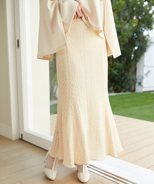 MAJESTIC LEGON（マジェスティックレゴン）の「ストレッチレースマーメイドスカート（スカート・レディース・ベージュ/アイボリー/グレイッシュベージュ・MEDIUM/SMALL）」の12枚目の写真