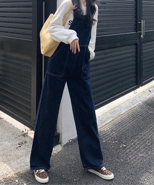 meJane(ミージェーン)の「アウトポケットデニムサロペット/オーバーオール(サロペット/オーバーオール・レディース・インディゴブルー・FREE)」の12枚目の写真