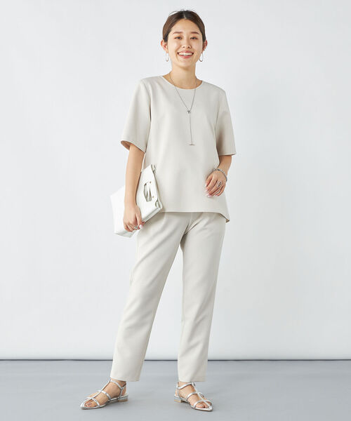 NOLLEY’S(ノーリーズ)の「ウォッシャブルダブルクロスイージーテーパードパンツ(その他パンツ・レディース・アイボリー/ネイビー/ブラック/ベビーピンク・40/36/38/34)」の5枚目の写真