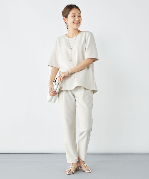NOLLEY’S(ノーリーズ)の「ウォッシャブルダブルクロスイージーテーパードパンツ(その他パンツ・レディース・アイボリー/ネイビー/ブラック/ベビーピンク・40/36/38/34)」の9枚目の写真
