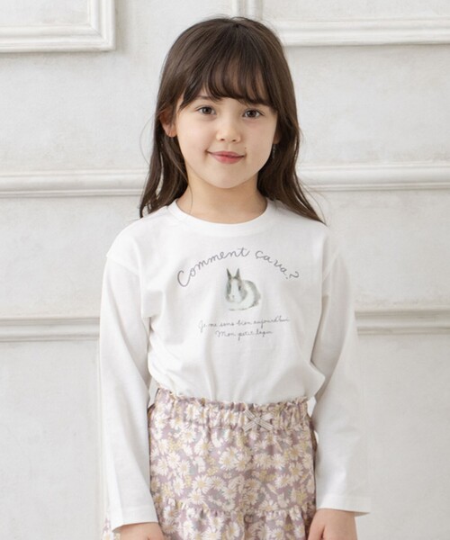 ANY(エニィ)の「アートモチーフ 長袖 Tシャツ(Tシャツ/カットソー・キッズ・アイボリー系/ピンク系/グレー系/サックスブルー系/ライトグリーン系・110/100/120/130/90)」の3枚目の写真