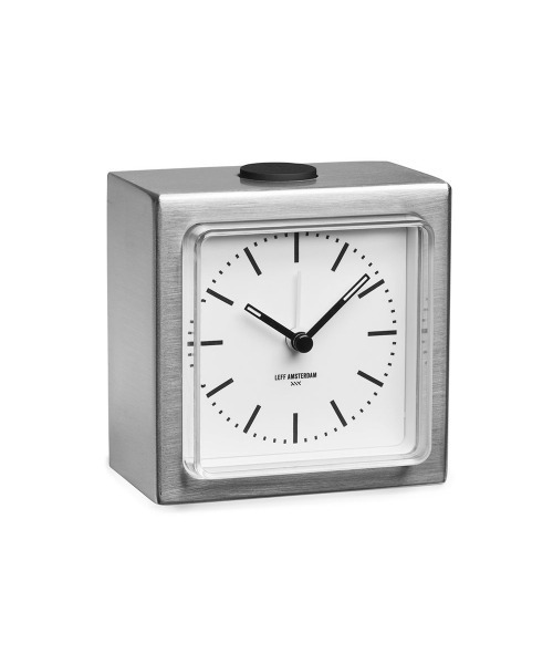 LEFF（レフ）の「《LEFF AMSTERDAM/レフアムステルダム》Block Alarm Clock（置時計・メンズ・ホワイト×シルバー・FREE）」の2枚目の写真