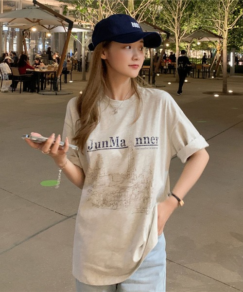 EPICKS（エピックス）の「オーバーシルエットかすれプリントTシャツ（Tシャツ/カットソー・レディース・グレー・MEDIUM/LARGE/X-LARGE）」の11枚目の写真