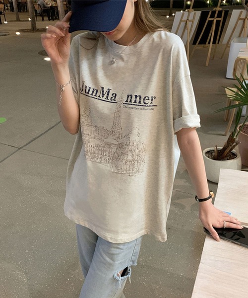 EPICKS（エピックス）の「オーバーシルエットかすれプリントTシャツ（Tシャツ/カットソー・レディース・グレー・MEDIUM/LARGE/X-LARGE）」の10枚目の写真