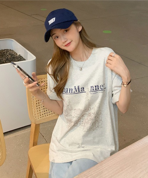 EPICKS（エピックス）の「オーバーシルエットかすれプリントTシャツ（Tシャツ/カットソー・レディース・グレー・MEDIUM/LARGE/X-LARGE）」の9枚目の写真