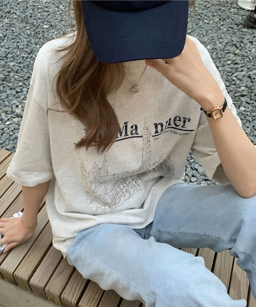 EPICKS（エピックス）の「オーバーシルエットかすれプリントTシャツ（Tシャツ/カットソー・レディース・グレー・MEDIUM/LARGE/X-LARGE）」の8枚目の写真