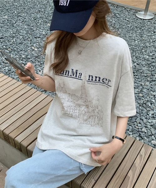 EPICKS（エピックス）の「オーバーシルエットかすれプリントTシャツ（Tシャツ/カットソー・レディース・グレー・MEDIUM/LARGE/X-LARGE）」の19枚目の写真