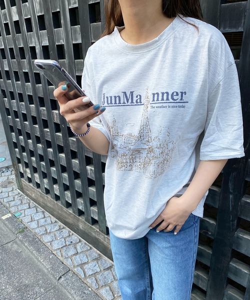 EPICKS（エピックス）の「オーバーシルエットかすれプリントTシャツ（Tシャツ/カットソー・レディース・グレー・MEDIUM/LARGE/X-LARGE）」の15枚目の写真