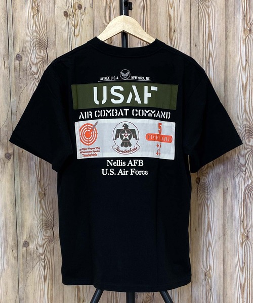AVIREX（アヴィレックス）の「USAF THUNDERBIRDS 半袖Tシャツ（Tシャツ/カットソー・メンズ・ホワイト/ブラック/セージグリーン・M/L/XL/XXL）」の2枚目の写真