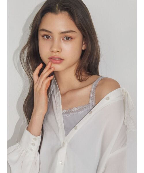 merry jenny(メリージェニー)の「rib lace camisole(キャミソール・レディース・ライトブルー/ピンク/アイボリー・FREE)」の9枚目の写真